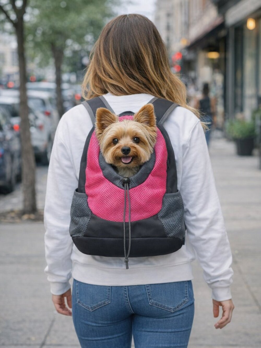 Small dog or cat knapsack carrier
